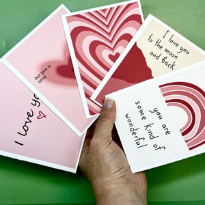 Set de tarjetas románticas bohemias con corazones: 6 o 12 tarjetas en blanco con sobres. ¡Mensajes emotivos para San Valentín, aniversarios y más!