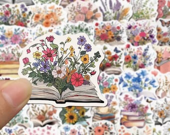 Mixed Floral Matte Book Stickers for Journals, Scrapbooks, Laptops, and Gifts