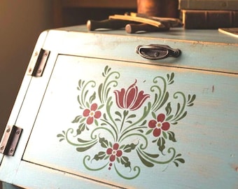 Traditional Stencil Swedish Kurbits Rosemaling  for Home Decor Projects Folk Art