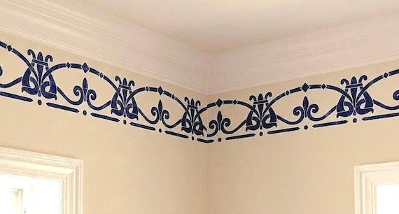 Art Nouveau Decorative Stencil for Home Walls and Furniture Projects