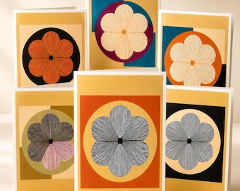 Modern Floral Note Card Set: Mid Century Modern Stationery