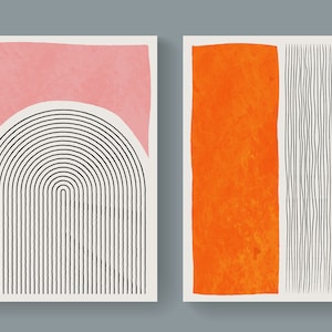 Mid-Century Modern Grußkarten Bauhaus 8 oder 16 Blanko Karten & Umschläge. Minimalistische Designs Passende Aufkleber verfügbar. Geschenkverpackung!