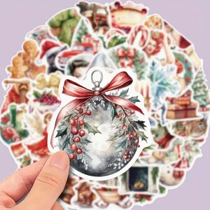 Feestelijke waterdichte kerststickers voor tijdschriften, laptops en notebooks