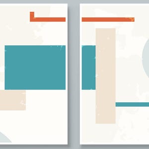 Jeu de cartes de correspondance minimaliste Bauhaus moderne Mid-Century - 8 ou 16 cartes vierges avec enveloppes. Autocollants disponibles. Conception géométrique abstraite !