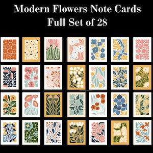 Unique Mid-Century Floral Greeting Cards with Envelopes & Stickers 28 Unique Images - Choose Your Quantity!