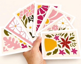 Modern Botanical Postcards – Scandinavian Floral Art Prints (Set of 12)
