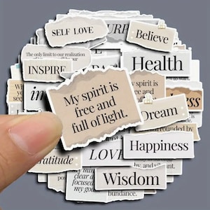 Positive Affirmation Sticker Set Wasserdicht.50 matte Aufkleber, Laptop, Notebook, Locker, Scrapbooking, Journal, zerrissenes Papier Aufkleber