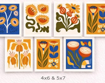 14 Unique Mid-Century Modern Floral Postcards for Unique Gifting and Stylish Correspondence