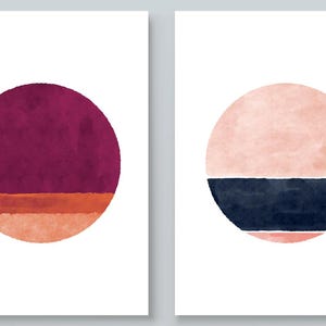 Jeu de cartes de correspondance aquarelle vintage Bauhaus - 8 ou 16 cartes vierges avec enveloppes et autocollants disponibles. Art moderne minimaliste du milieu du siècle !