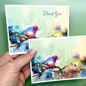 Aquarell Rotkehlchen Grußkarte – Elegante Dankeskarten mit einem Rotkehlchen Weibchen Design, Umschläge & passende Aufkleber erhältlich! Personalisieren