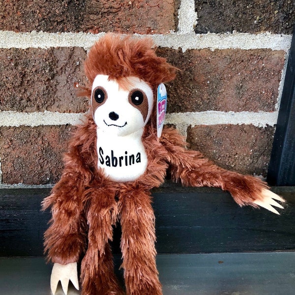 Personalized Sloth Plush, Sloth cuteness overload! Gift for the Young & Old, Birthday gift, Present, Custom, Baby Shower, Easter, Unique