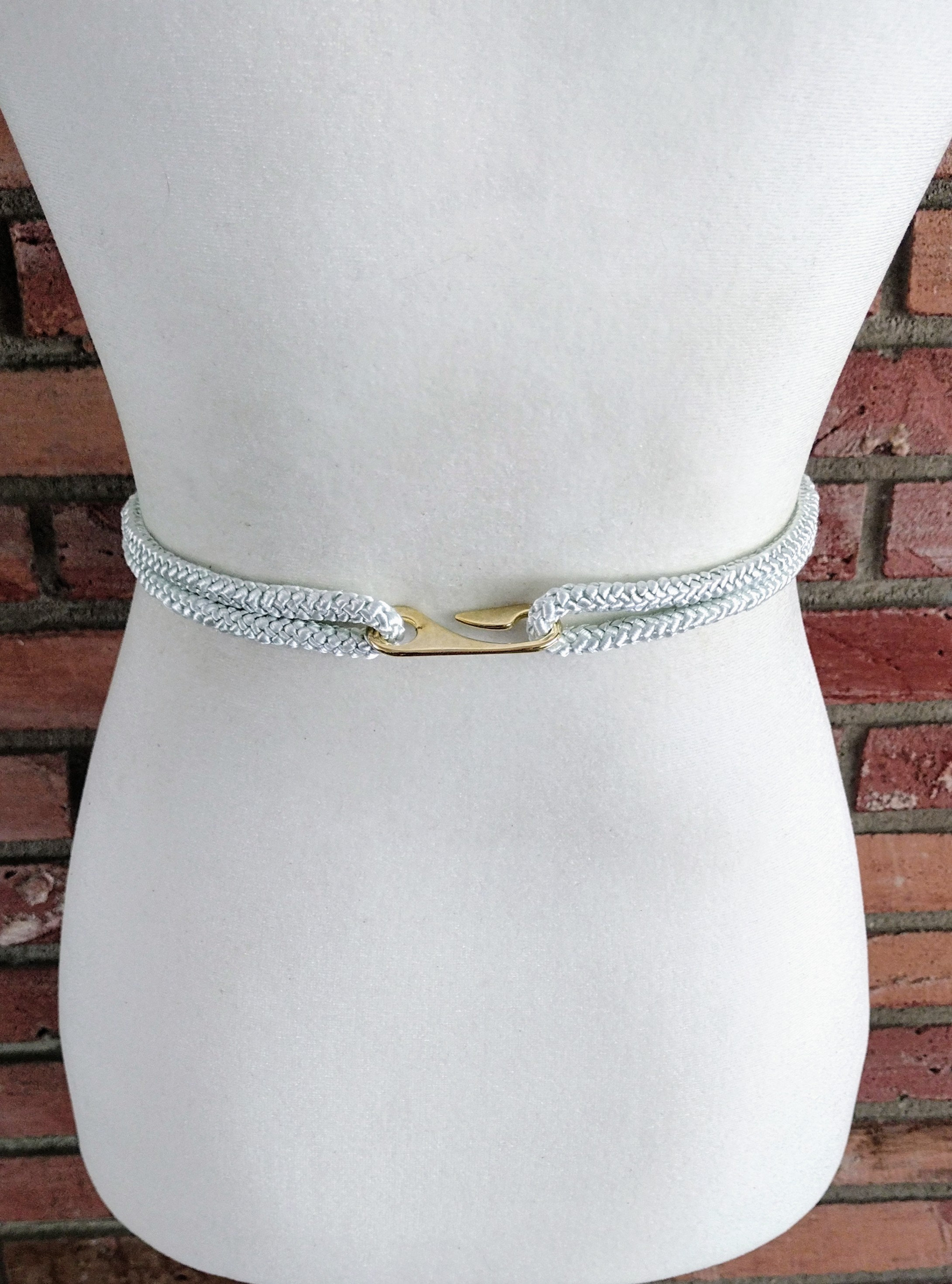 Vintage Braided Rope Belt: Pastel Colors, Faux Pearl  display picture 2
