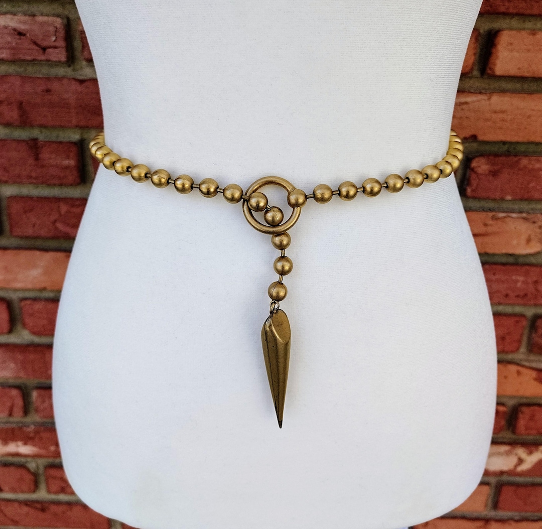 Gilda Pearl And Chain Belt In Gold