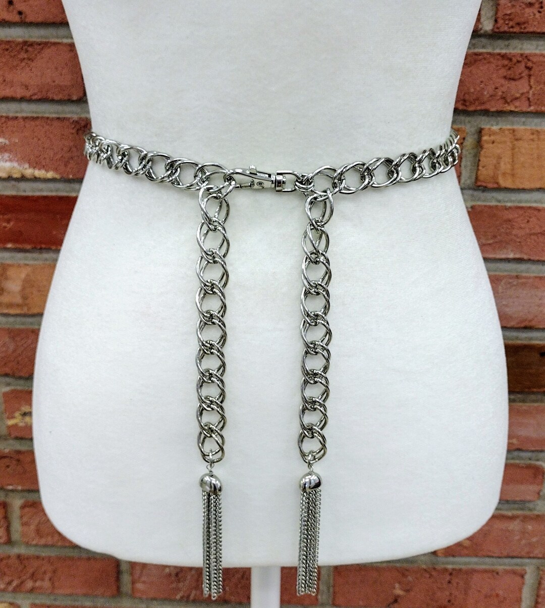 Retro metal chain belt beaded main image 1