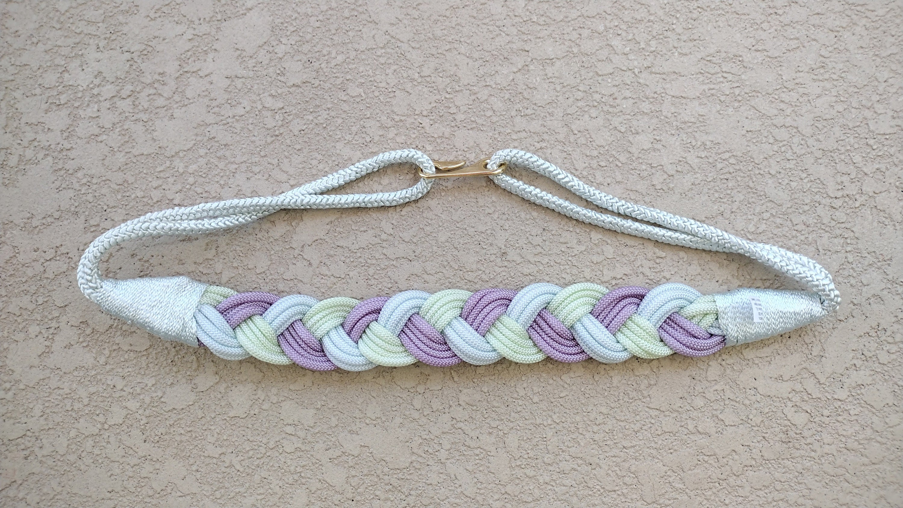 Vintage Braided Rope Belt: Pastel Colors, Faux Pearl  display picture 3