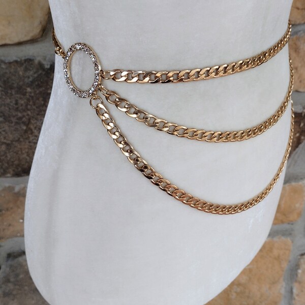 thin gold chain belt