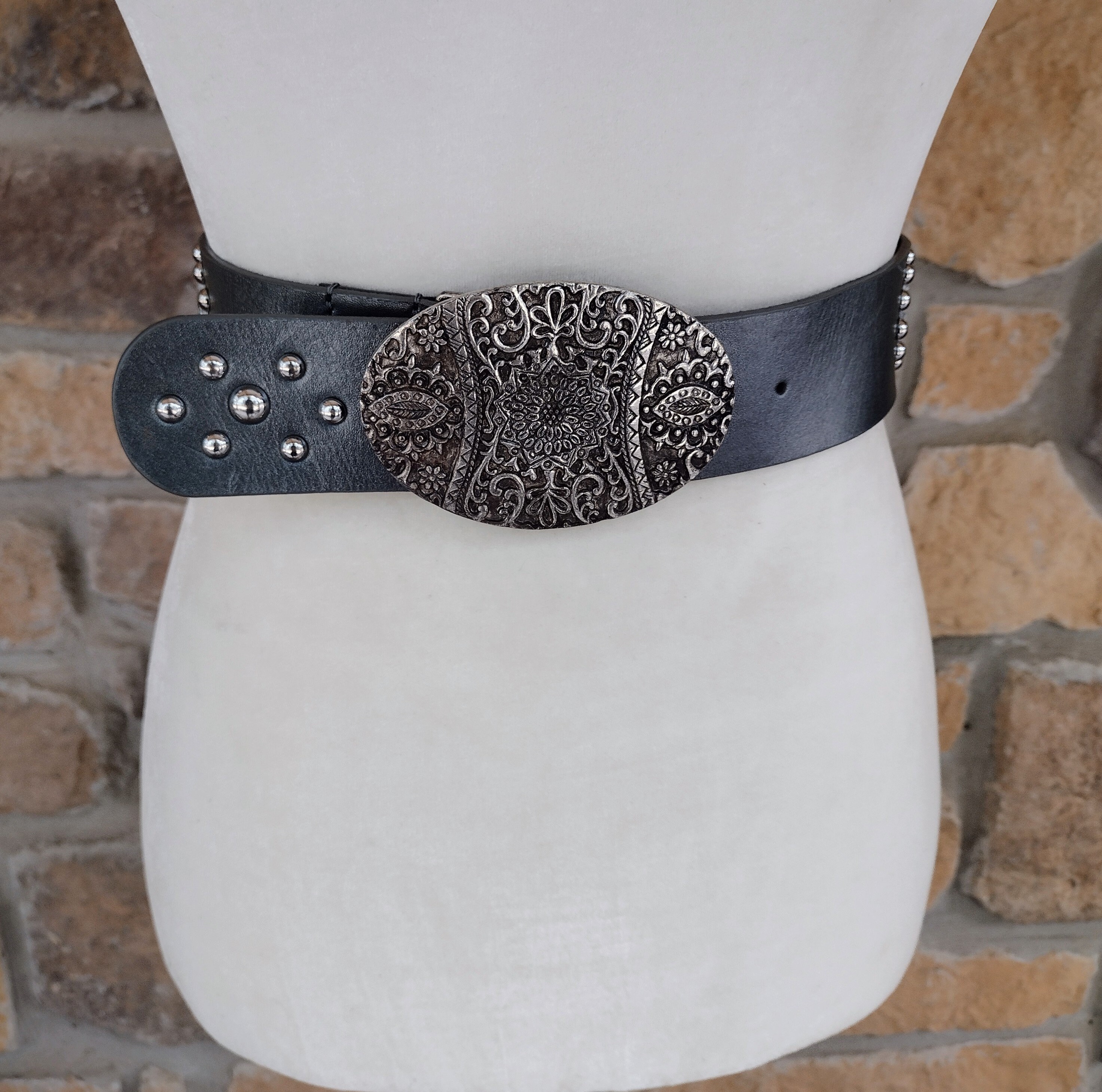 Ceinture Cuir Chico's – Perlée Et Cloutée – Coloris Multicolore – Taille L