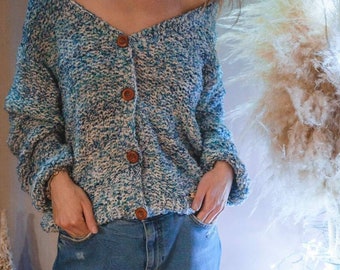 Knitting Wool Cardigan, Woman Cardigan, Chunky Cardigan,Bomber Jacket Cardigan