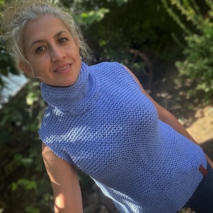 Blue Sweater, Women Sweater, Knitting Sweater