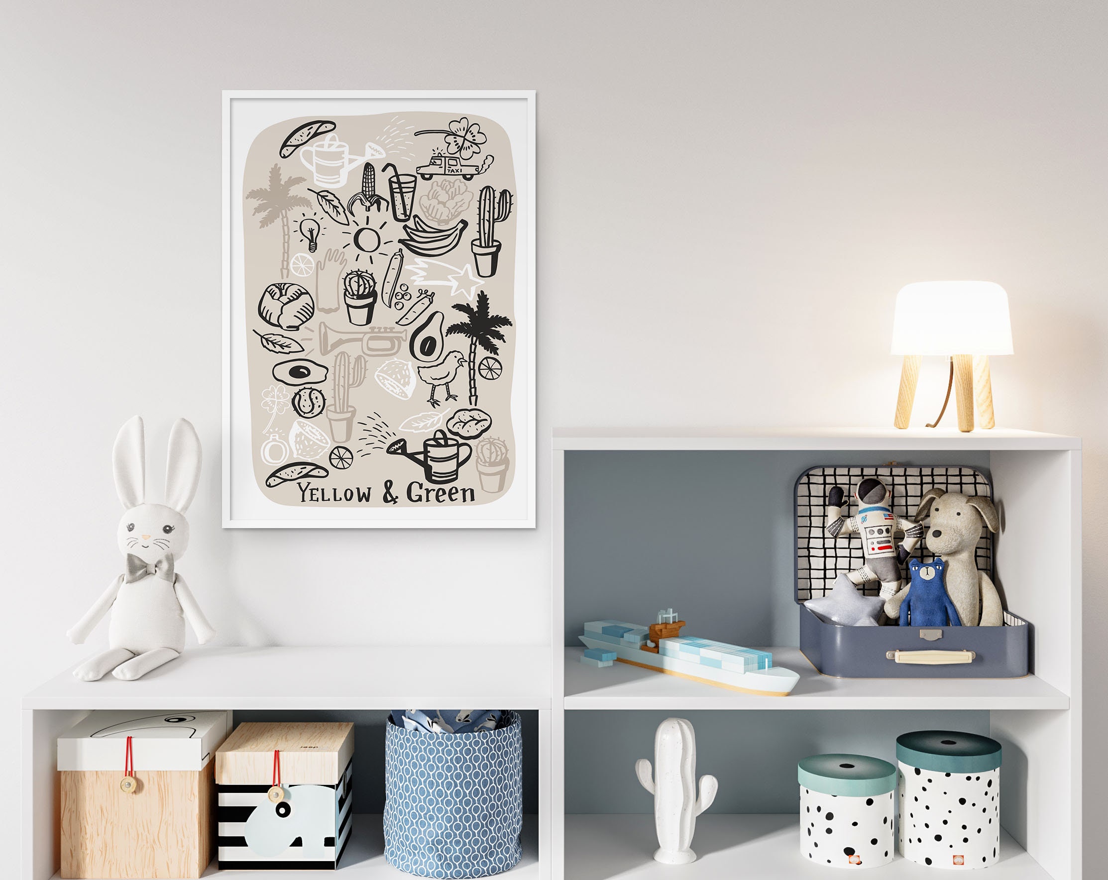 Impresión de la guardería neutral decoración de la habitación | Etsy