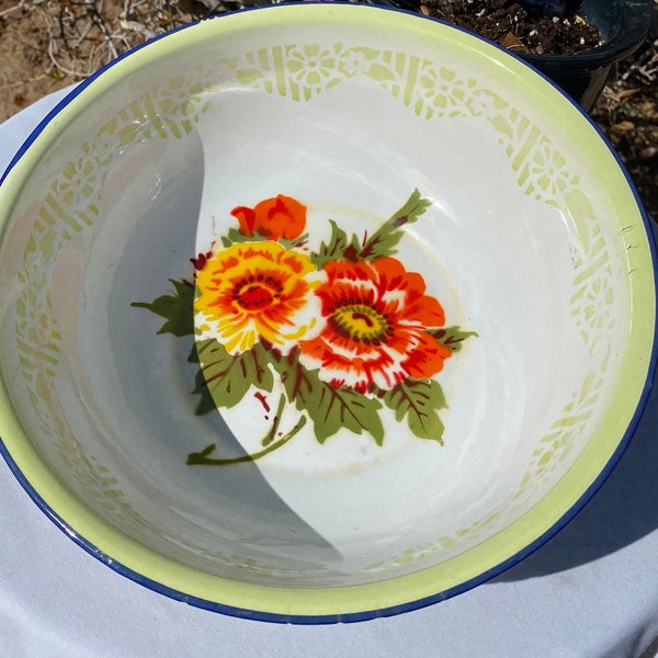Enamel Serving Bowl Etsy