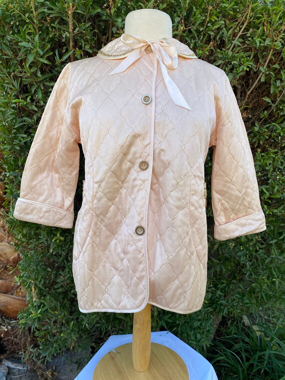 Vintage 1940’s Quilted Pale Pink Bed Jacket