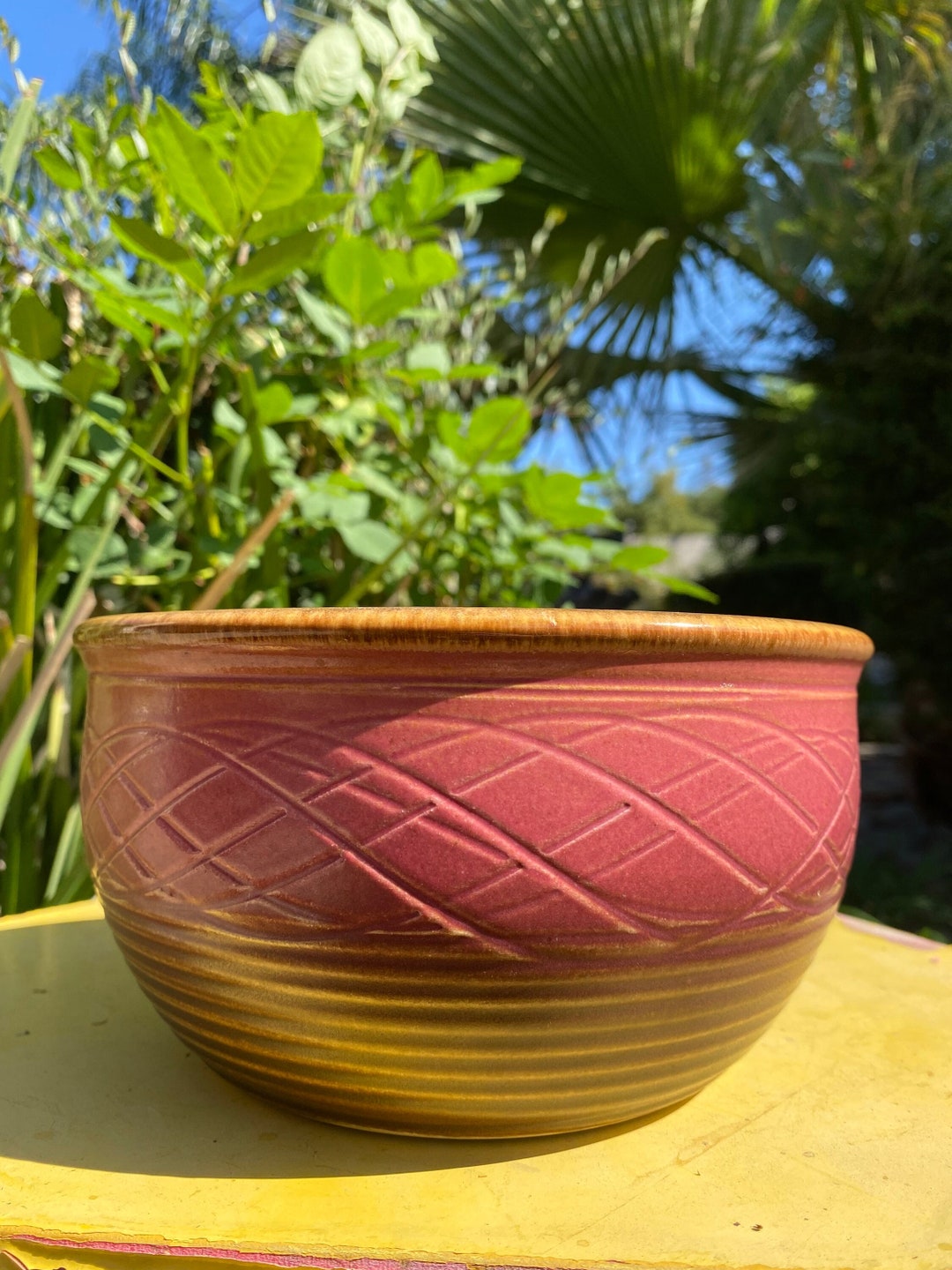 MCM Style Handmade Glaze Pottery Bowl, Ceramic Drip Glaze Dish Etsy