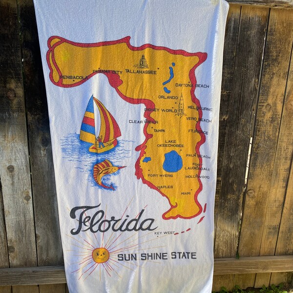 Florida Map Beach Towel Etsy - Il 600x600.5087059790 Ktdz 