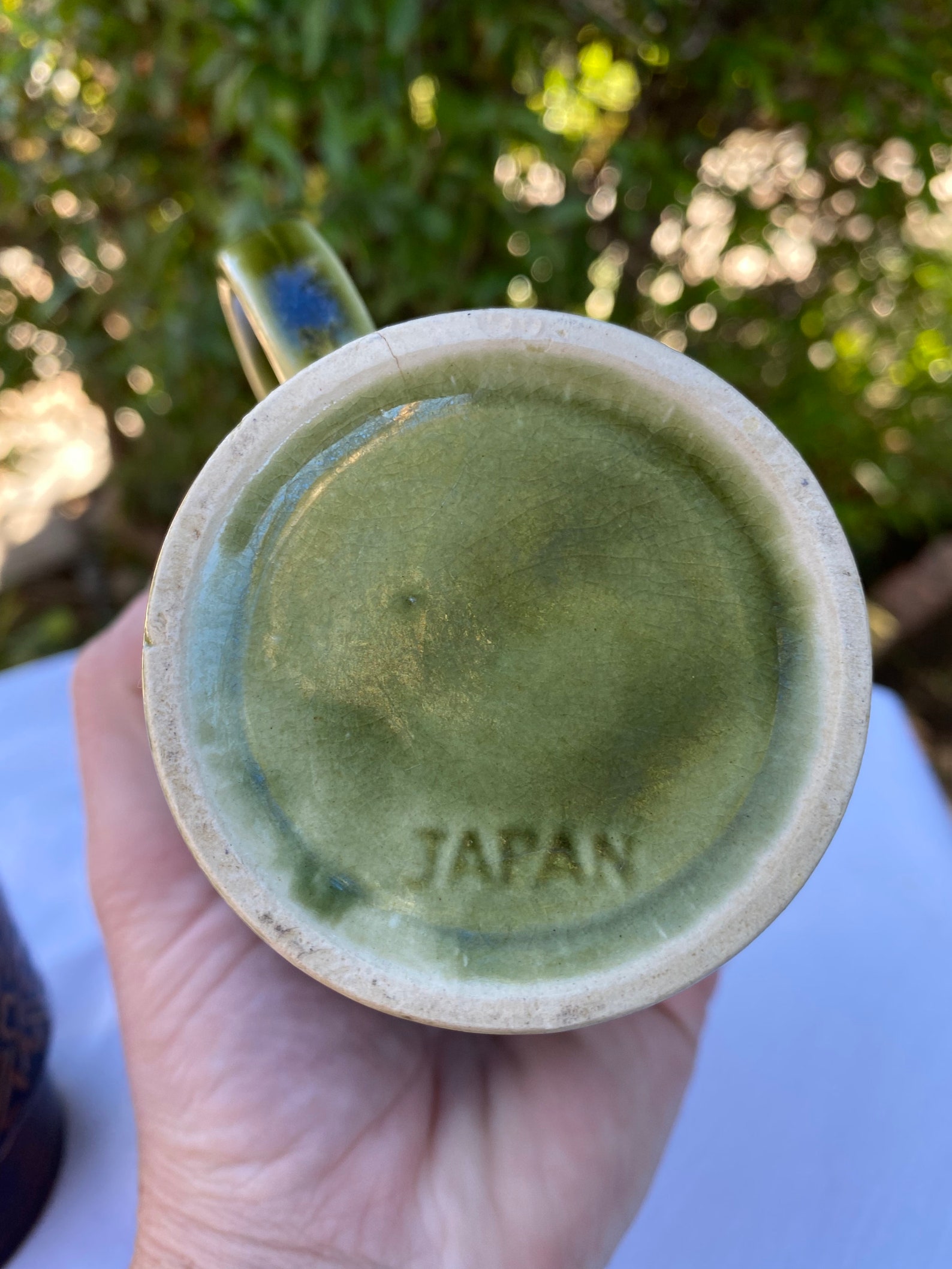 Vintage MCM Japan Pottery Stacking Mugs Brown and Green Mugs Etsy