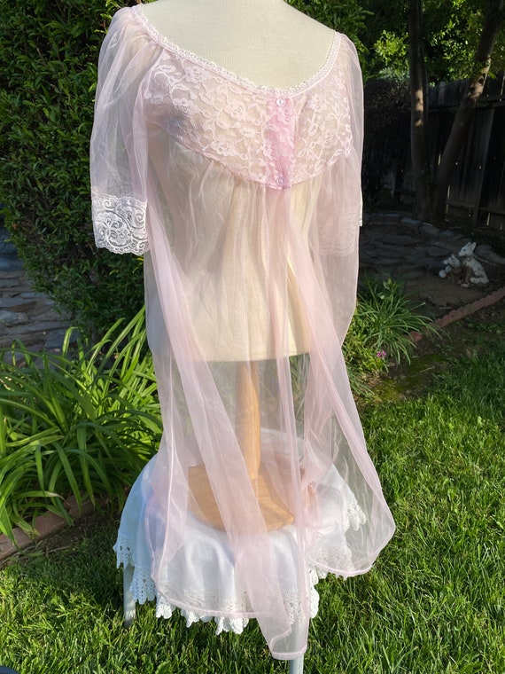 vintage sheer lace pink - Gem