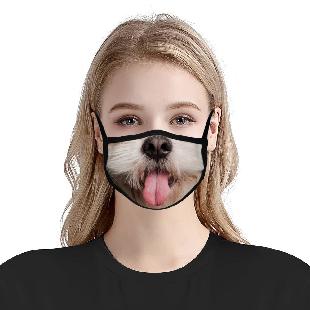 Dog Nose Face Mask Reusable Facemask Adults Funny Face Etsy