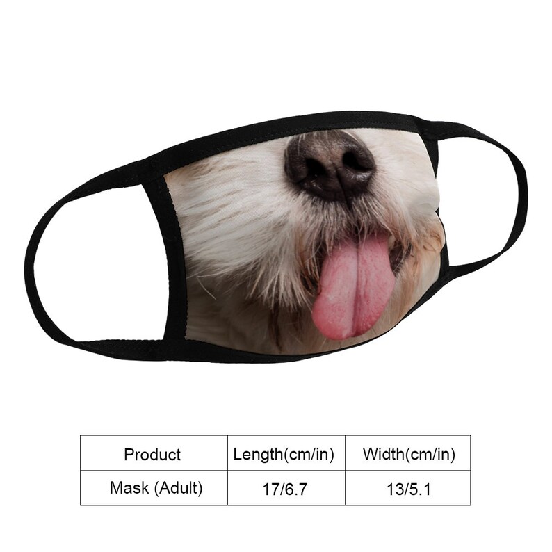 Dog Nose Face Mask Reusable Facemask Adults Funny Face Etsy