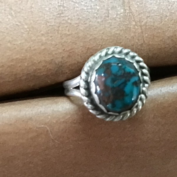 Ladies Sz7 Turquoise Ring By Herb Tsosie Native American Artist