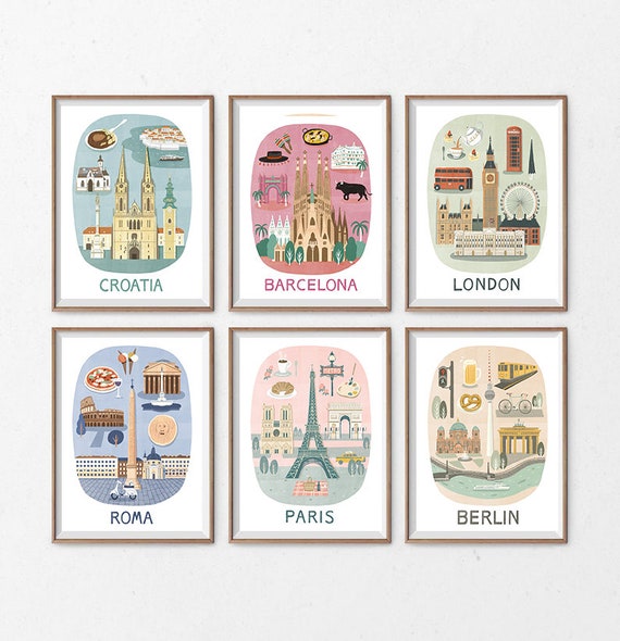 Europe City Art London Paris Berlin Barcelona Rome Croatia Etsy