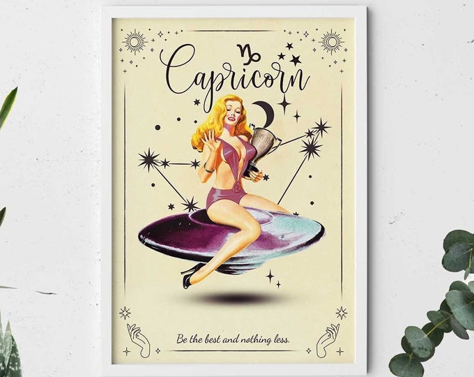 Capricorn Zodiac (Capricorn Sign Print, Capricorn Art, Capricorn Zodiac Sign, Capricorn Print, Capricorn Birthday Gift, Capricorn Artwork)