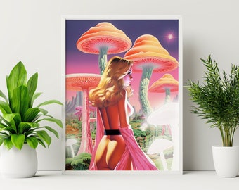 LOST v2 ( Trippy Wall Art, Psychedelic Art, Funky Wall Art, Mushroom Poster, Surreal Collage Art, UNFRAMED )