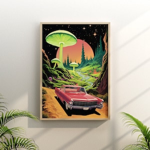 Trippy Trip 5 (Stampa artistica psichedelica, Surrealismo retrò, Stampa murale vintage, Arte murale psichedelica, SENZA CORNICE)