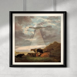 Calmness v2 (UFO Art, UFO Print, UFO Poster, Collage Art, Collage Print, Retro Art)