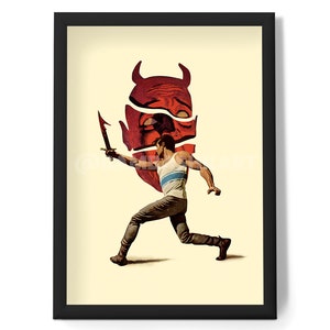 Fight The Devil (Collage Art, Trippy Wall Art, Retro Art, Vintage Art, Vintage Poster, Art Print)