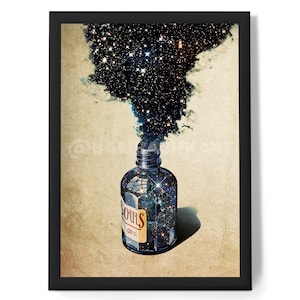 Almas (collage, arte mural psicodélico, retro, cósmico, vintage, espacial, láminas artísticas)