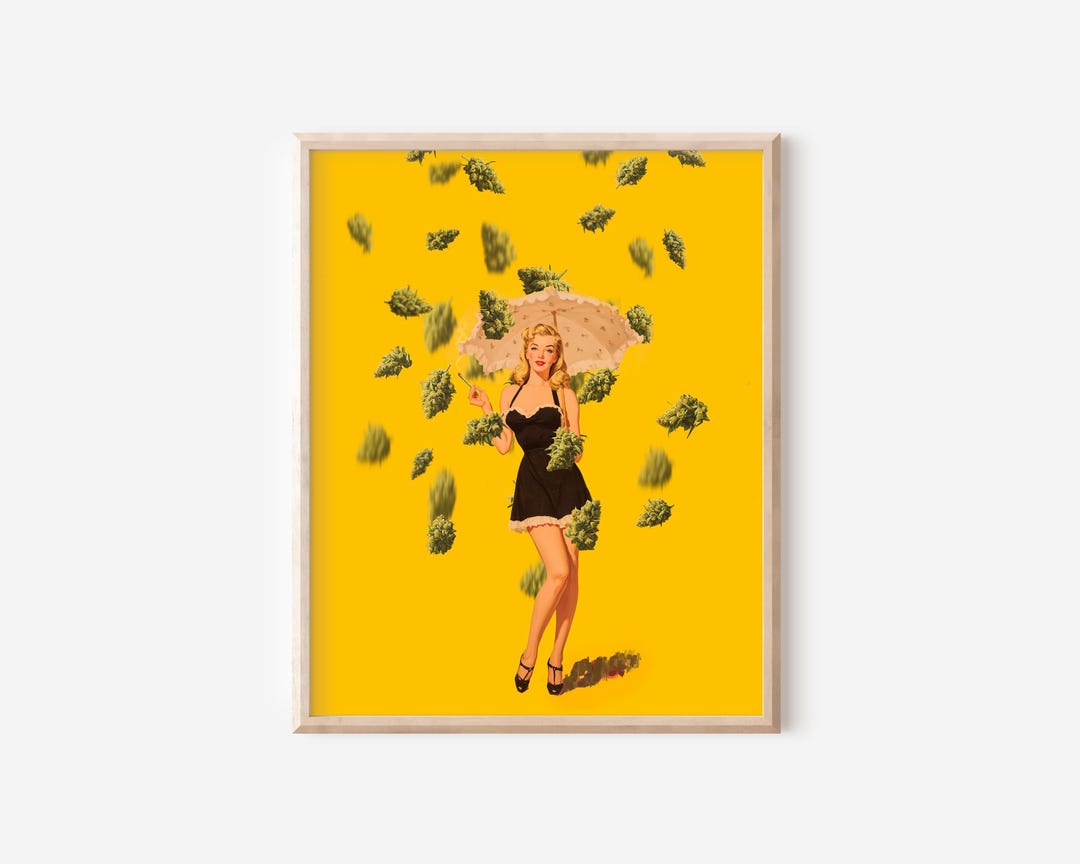Insegna In Metallo 420 Cannabis Con Pin Up Girl, Poster Retrò Per Garage E Parete, 30x40 Cm - 6