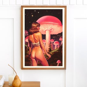 LOST Psychedelic Art, Weird Art, Mushroom Poster, Surreal Collage Art, Trippy Wall Art, UNFRAMED image 6