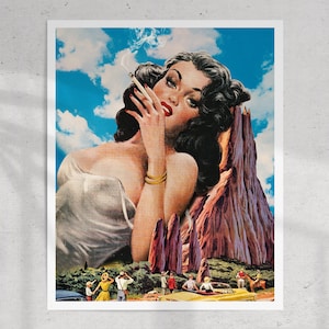 Chillin’ 2 (Collage Art, Arte mural psicodélico, Arte retro, Arte vintage, Impresión de collage, Impresión artística)