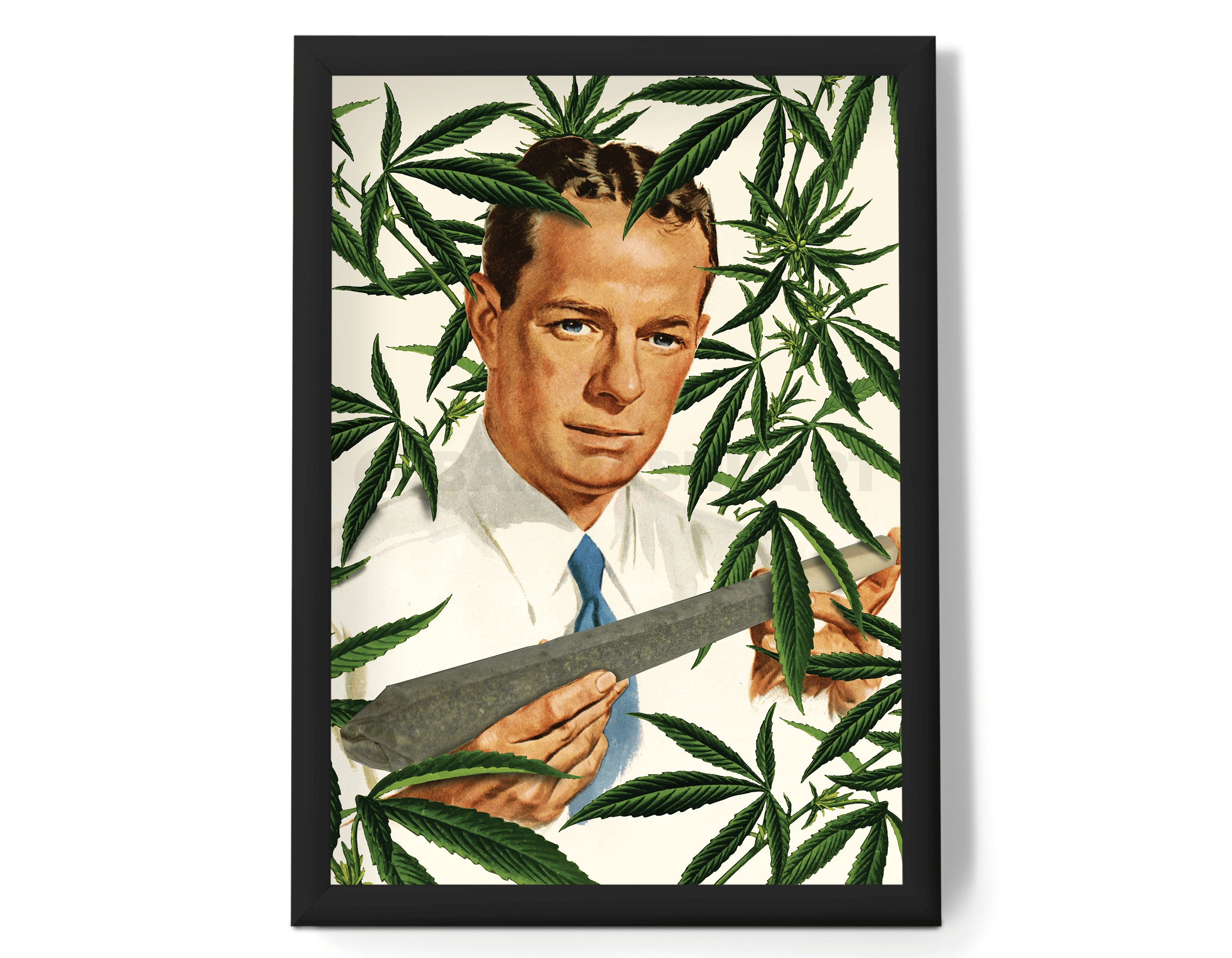 Jointleman (Weed Art, Joint, Spliff, Weed Poster, Marijuana Art, Collage Art, Trippy Wall Art, Weed Artwork, Pop Art, 420 Gifts)