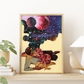 Trippy Space Collage Art Print: Retro Cosmic Wall Decor product logo