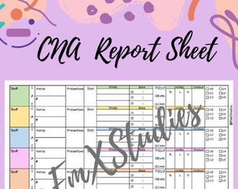 CNA Report Sheet, Night and Day Shift
