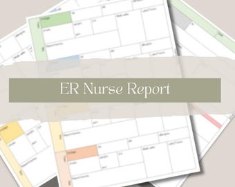 ER Nurse Report Sheet | Nurse Brain Sheet Printable | Emergency Room RN Brain | ED Nursing Report Sheet | Shift Organizer