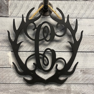 Wooden Antler Monogram - Single Initial