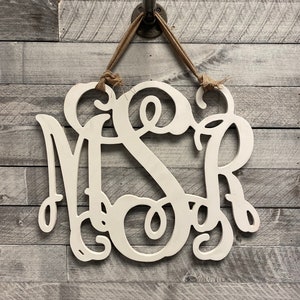 Wooden 3 Initials Monogram
