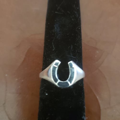 Vintage Sterling Silver Turquoise Horseshoe Men's Ring Etsy